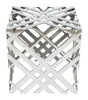 White Geometric Accent Table