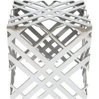 White Geometric Accent Table