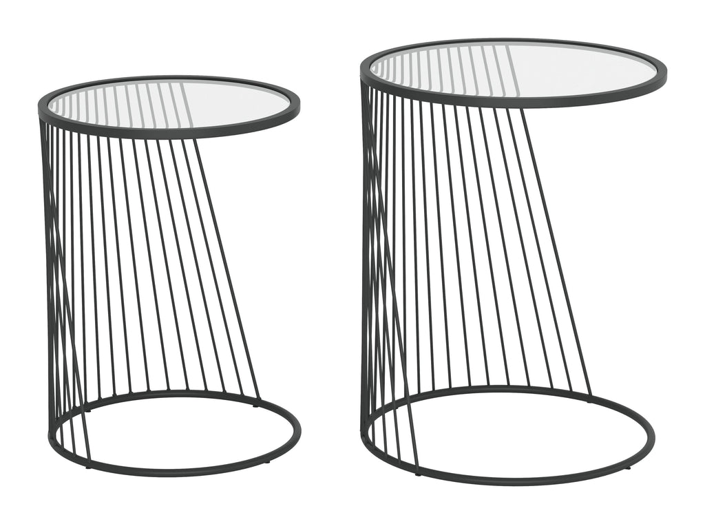 Shine Nesting Tables Set Clear &amp; Black