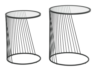 Shine Nesting Tables Set Clear & Black