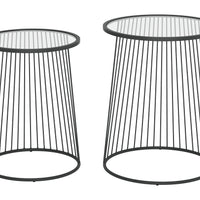 Shine Nesting Tables Set Clear &amp; Black