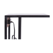 Modern Dark Wood and Metal End or Side Table with USB