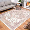 4’ x 6’ Beige Classic Medallion Area Rug