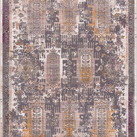 5’ x 8’ Gray Faded Tribal Motifs Area Rug