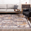 5’ x 8’ Gray Faded Tribal Motifs Area Rug