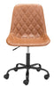 Camel Stylized Faux Leather Office Chair