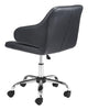 Black Mid Century Mod Faux Leather Office Chair