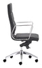 Chrome and Black Faux Leather Leather High Back Office Chair