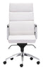 Chrome and Brown Faux Leather Leather High Back Office Chair