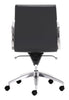 Chrome and Black Faux Leather Leather Low Back Office Chair