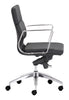 Chrome and Black Faux Leather Leather Low Back Office Chair