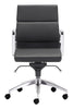 Chrome and Black Faux Leather Leather Low Back Office Chair