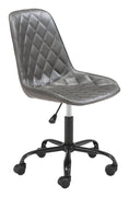 Gray Stylized Faux Leather Office Chair