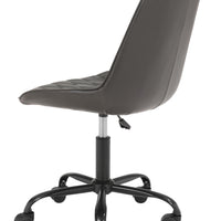 Gray Stylized Faux Leather Office Chair