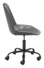 Gray Stylized Faux Leather Office Chair