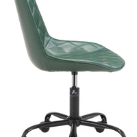 Green Stylized Faux Leather Office Chair