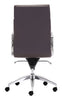 Chrome and White Faux Leather Leather High Back Office Chair