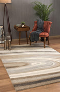 5’ x 8’ Cream and Tan Abstract Marble Area Rug