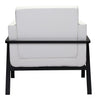 White Faux Leather and Black Accent Armchair