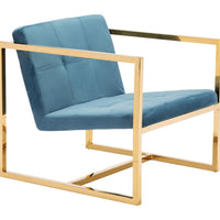 Gold Cubed Teal Microfiber Armchair