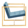 Gold Cubed Teal Microfiber Armchair