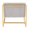 Gold Cubed Gray Microfiber Armchair