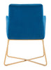 Gold Royal Blue Velvet Accent Armchair