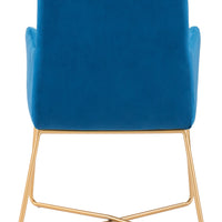 Gold Royal Blue Velvet Accent Armchair