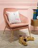 Pink Velvet and Gold Chair