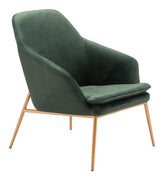 Forest Green Velvet and Gold Chair