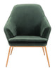 Forest Green Velvet and Gold Chair