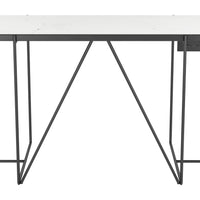 Winslett Marble Desk White &amp; Matte Black