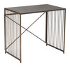 Gray and Gold Slatted Sides Table Desk