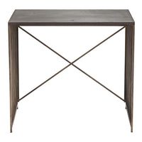 Gray and Gold Slatted Sides Table Desk