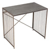 Gray and Gold Slatted Sides Table Desk