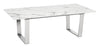 Designer's Choice White Faux Marble and Steel Coffee Table
