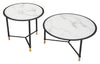 Set of 2 Davis Coffee Tables Black &amp; White