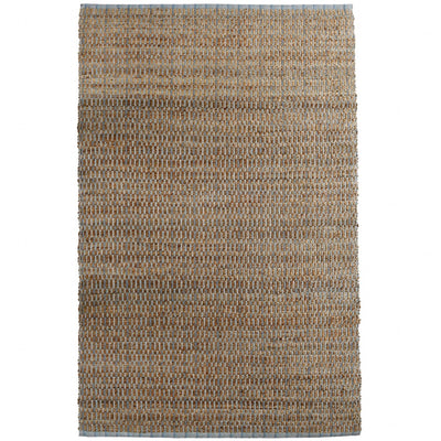 8’ x 10’ Sky Blue and Tan Interwoven Area Rug