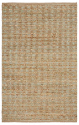 5’ x 8’ Tan and Seafoam Braided Area Rug