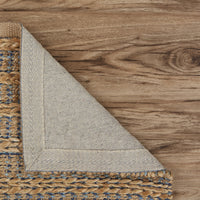 5’ x 8’ Tan and Navy Braided Jute Area Rug