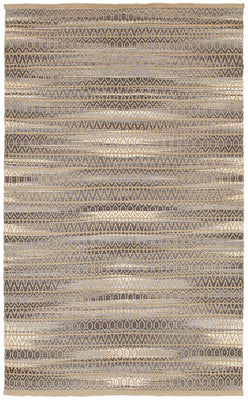 5’ x 8’ Gray and Tan Striated Runner Rug