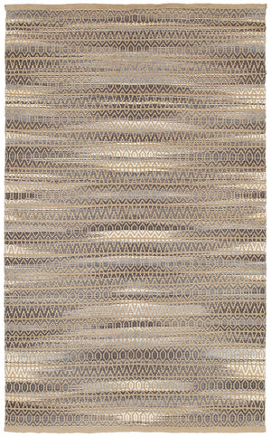 8’ x 10’ Gray and Tan Striated Runner Rug