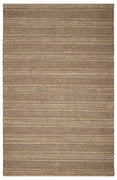 5’ x 8’ Tan and Gray Intricate Striped Area Rug