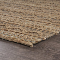 5’ x 8’ Tan and Gray Intricate Striped Area Rug
