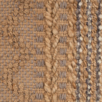 8’ x 10’ Tan and Gray Intricate Striped Area Rug