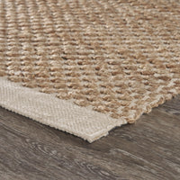 9’ x 12’ Tan and White Detailed Woven Area Rug