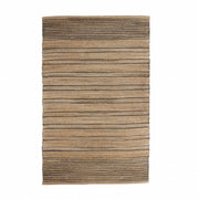 5’ x 8’ Tan and Black Eclectic Striped Area Rug