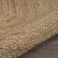 9’ Natural Toned Oval Shaped Area Rug
