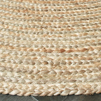 9’ Brown Oval Shaped Jute Area Rug