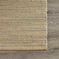 8’ x 10’ Tan and Blue Undertone Striated Area Rug